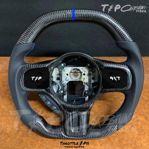 Throttle & Psi Carbon Fiber Evo X steering wheel (blue line)